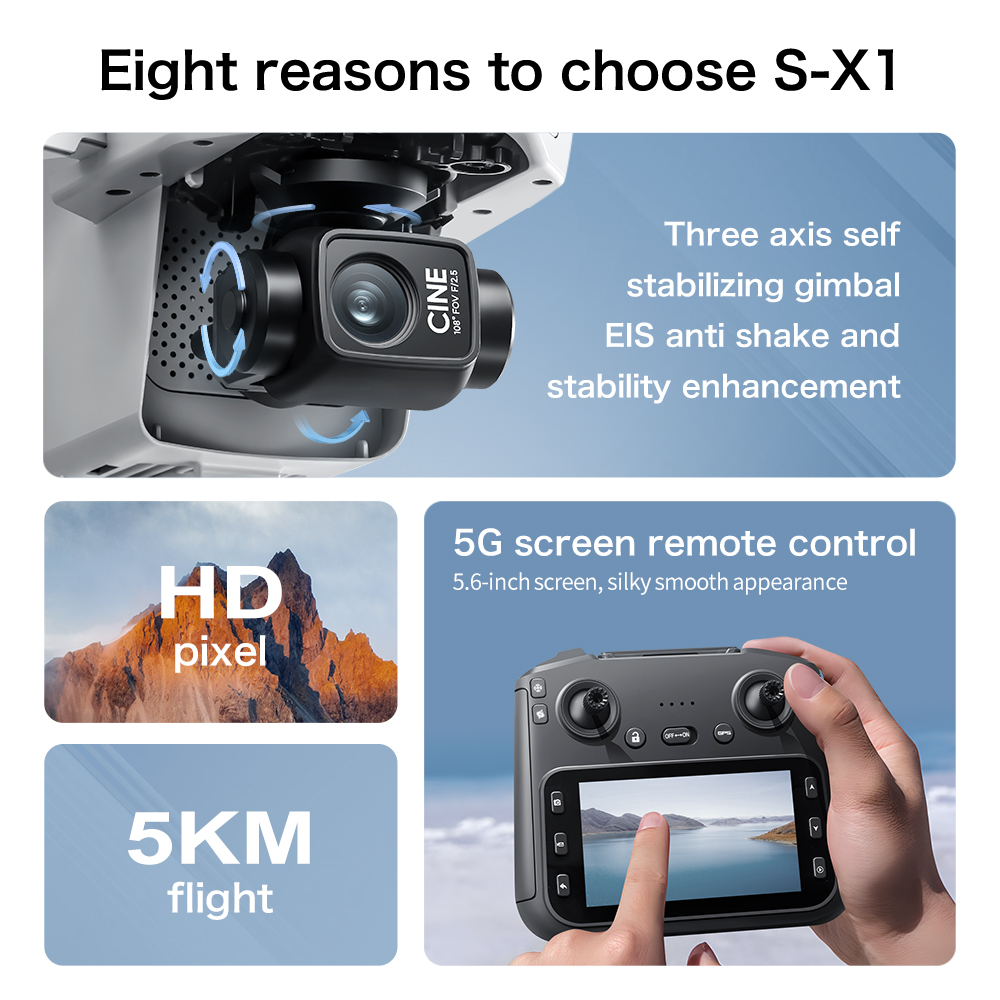 Original S-X1 Drone 8K HD Prof - đánh giá và giá Drone Surveying
