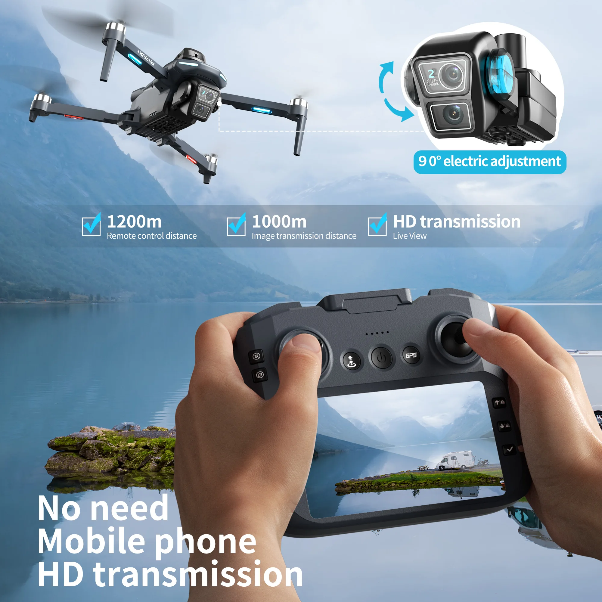 Original XT606 MAX GPS Drone H - đánh giá và giá Drone Surveying